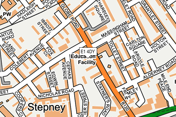 E1 4DY map - OS OpenMap – Local (Ordnance Survey)