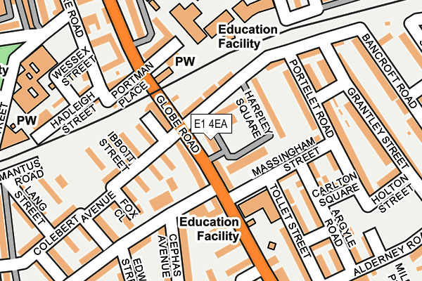 E1 4EA map - OS OpenMap – Local (Ordnance Survey)