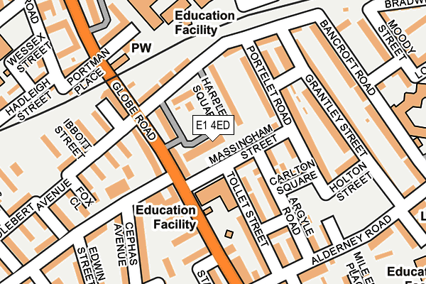 E1 4ED map - OS OpenMap – Local (Ordnance Survey)