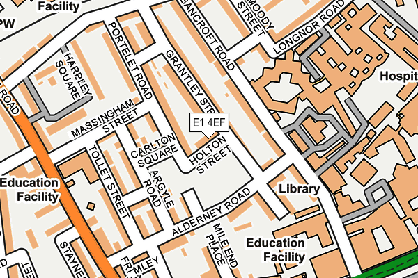 E1 4EF map - OS OpenMap – Local (Ordnance Survey)