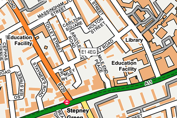 E1 4EG map - OS OpenMap – Local (Ordnance Survey)