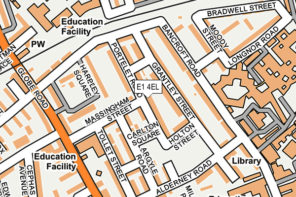 E1 4EL map - OS OpenMap – Local (Ordnance Survey)