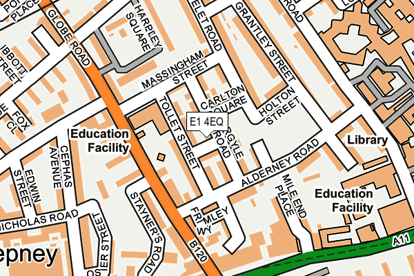E1 4EQ map - OS OpenMap – Local (Ordnance Survey)