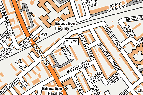 E1 4ES map - OS OpenMap – Local (Ordnance Survey)