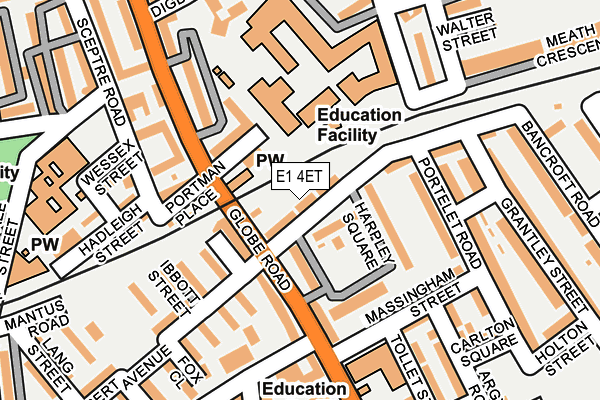 E1 4ET map - OS OpenMap – Local (Ordnance Survey)