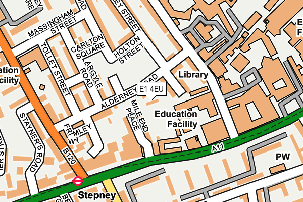 E1 4EU map - OS OpenMap – Local (Ordnance Survey)