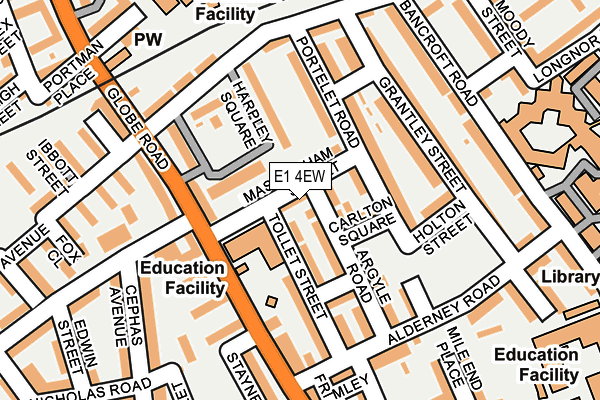 E1 4EW map - OS OpenMap – Local (Ordnance Survey)