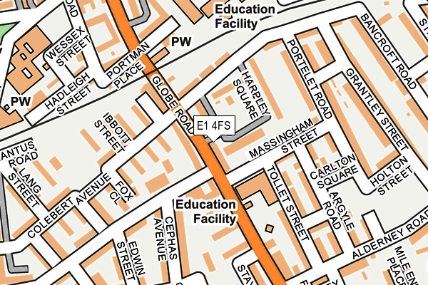 E1 4FS map - OS OpenMap – Local (Ordnance Survey)