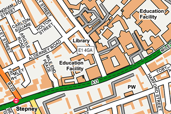 E1 4GA map - OS OpenMap – Local (Ordnance Survey)