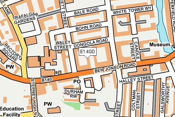 E1 4GD map - OS OpenMap – Local (Ordnance Survey)