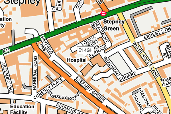 E1 4GH map - OS OpenMap – Local (Ordnance Survey)