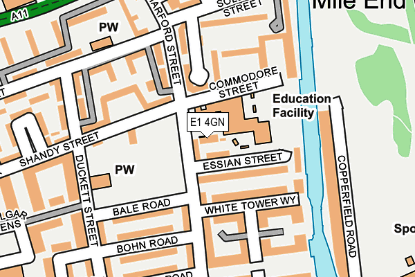 E1 4GN map - OS OpenMap – Local (Ordnance Survey)