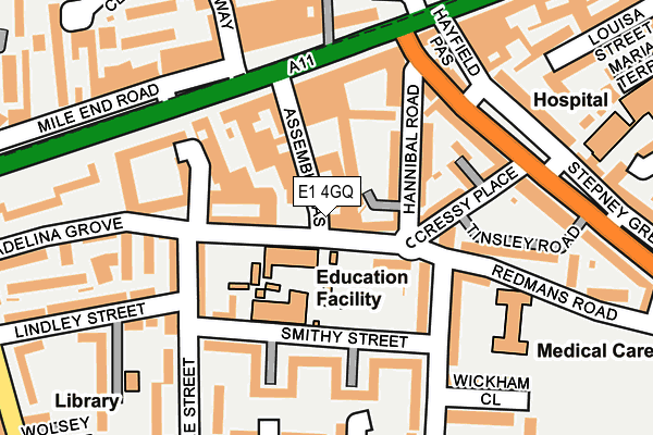 E1 4GQ map - OS OpenMap – Local (Ordnance Survey)