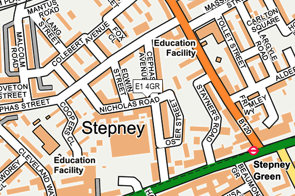 E1 4GR map - OS OpenMap – Local (Ordnance Survey)