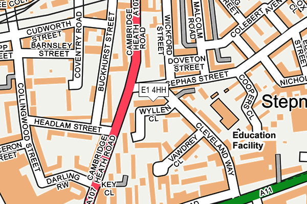 E1 4HH map - OS OpenMap – Local (Ordnance Survey)