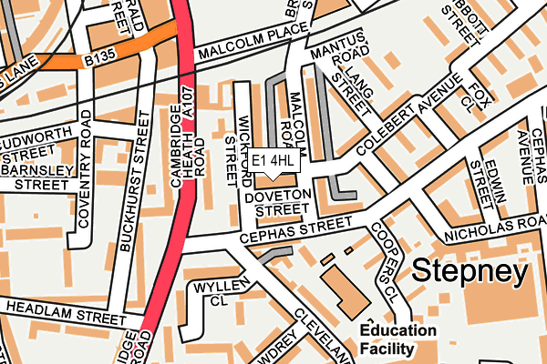 E1 4HL map - OS OpenMap – Local (Ordnance Survey)