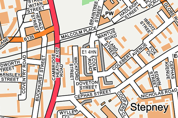 E1 4HN map - OS OpenMap – Local (Ordnance Survey)