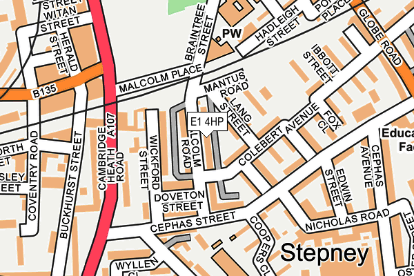 E1 4HP map - OS OpenMap – Local (Ordnance Survey)