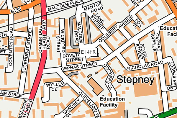 E1 4HR map - OS OpenMap – Local (Ordnance Survey)