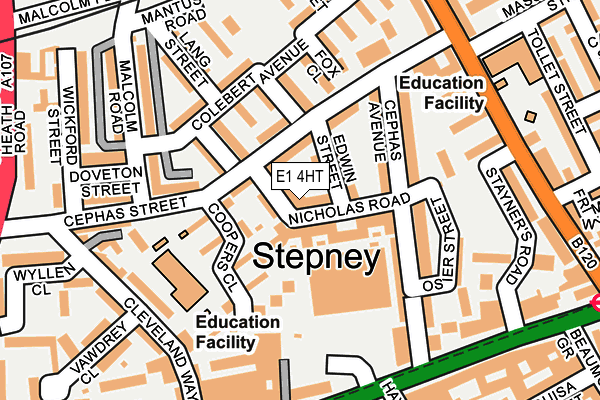 E1 4HT map - OS OpenMap – Local (Ordnance Survey)