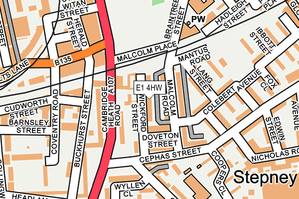 E1 4HW map - OS OpenMap – Local (Ordnance Survey)