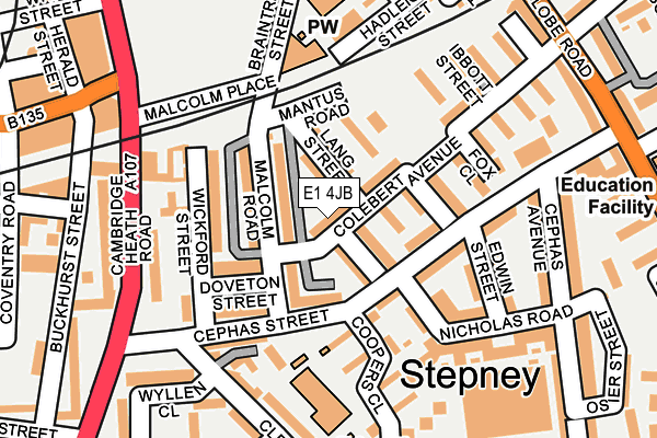 E1 4JB map - OS OpenMap – Local (Ordnance Survey)