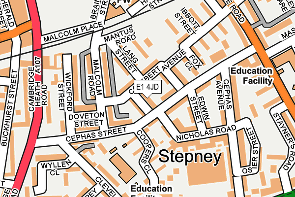 E1 4JD map - OS OpenMap – Local (Ordnance Survey)