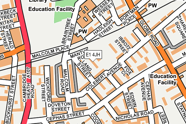 E1 4JH map - OS OpenMap – Local (Ordnance Survey)