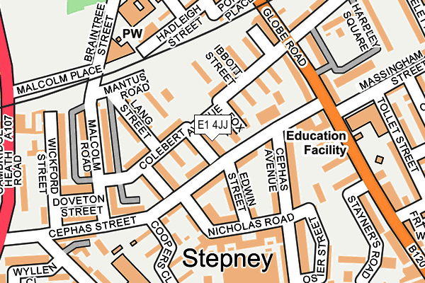 E1 4JJ map - OS OpenMap – Local (Ordnance Survey)