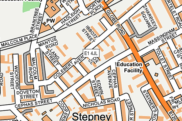 E1 4JL map - OS OpenMap – Local (Ordnance Survey)