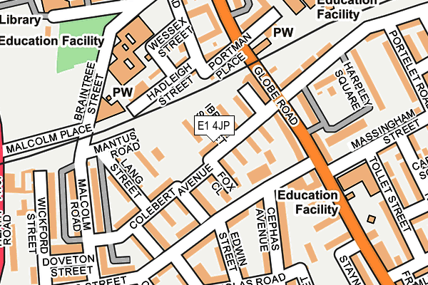 E1 4JP map - OS OpenMap – Local (Ordnance Survey)