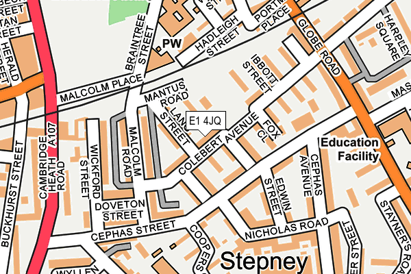 E1 4JQ map - OS OpenMap – Local (Ordnance Survey)