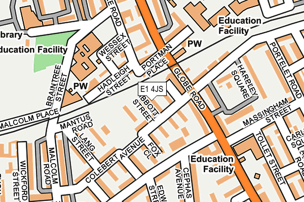 E1 4JS map - OS OpenMap – Local (Ordnance Survey)