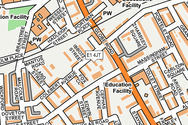 E1 4JT map - OS OpenMap – Local (Ordnance Survey)