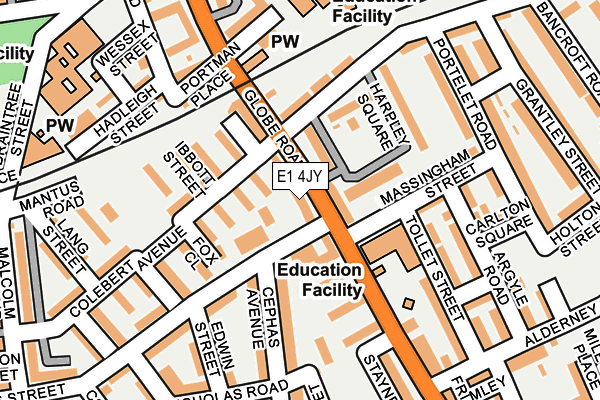 E1 4JY map - OS OpenMap – Local (Ordnance Survey)