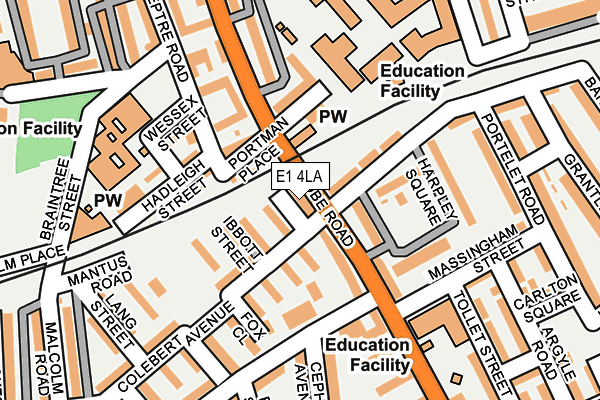 E1 4LA map - OS OpenMap – Local (Ordnance Survey)