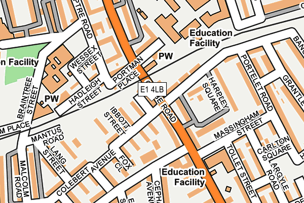 E1 4LB map - OS OpenMap – Local (Ordnance Survey)