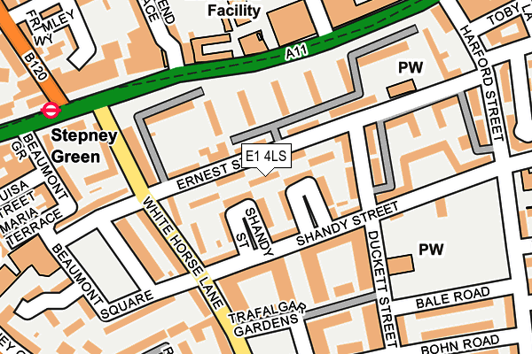 E1 4LS map - OS OpenMap – Local (Ordnance Survey)