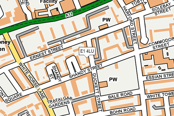 E1 4LU map - OS OpenMap – Local (Ordnance Survey)