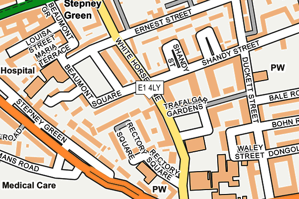 E1 4LY map - OS OpenMap – Local (Ordnance Survey)