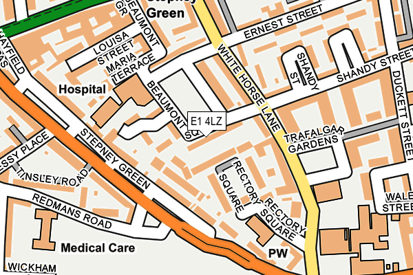 E1 4LZ map - OS OpenMap – Local (Ordnance Survey)