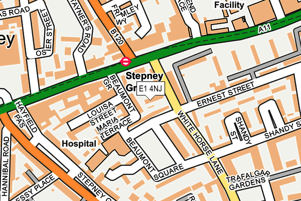 E1 4NJ map - OS OpenMap – Local (Ordnance Survey)