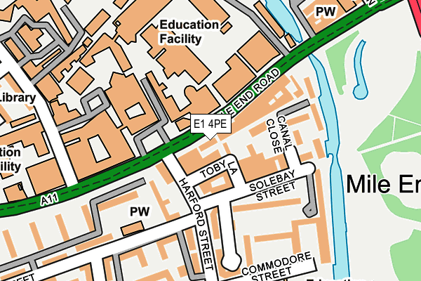 E1 4PE map - OS OpenMap – Local (Ordnance Survey)