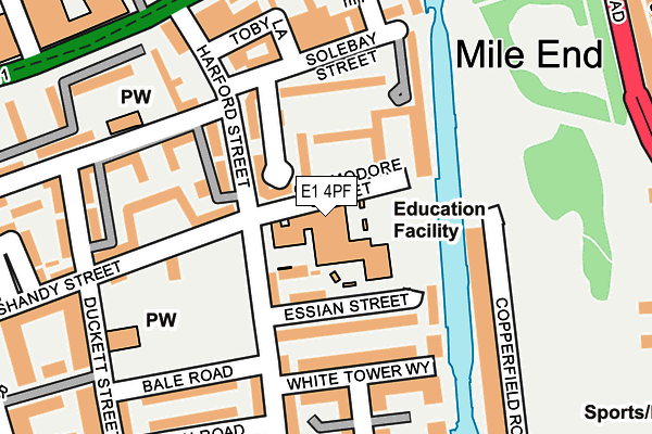 E1 4PF map - OS OpenMap – Local (Ordnance Survey)