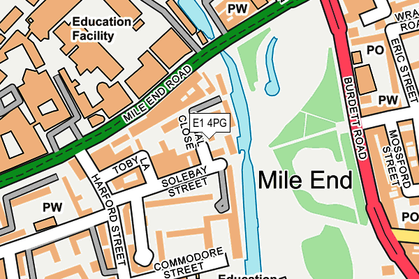 E1 4PG map - OS OpenMap – Local (Ordnance Survey)