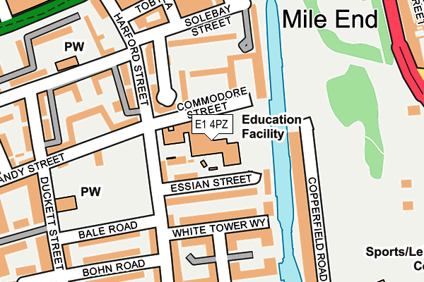E1 4PZ map - OS OpenMap – Local (Ordnance Survey)