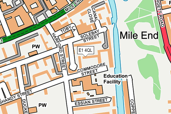 E1 4QL map - OS OpenMap – Local (Ordnance Survey)