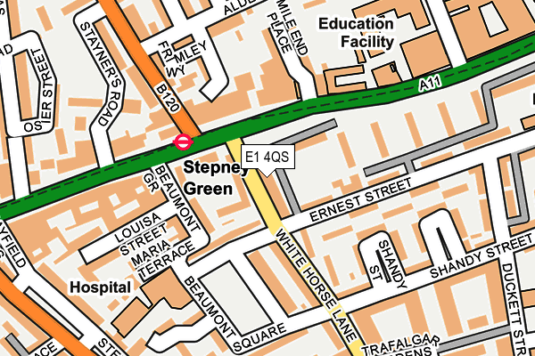 E1 4QS map - OS OpenMap – Local (Ordnance Survey)