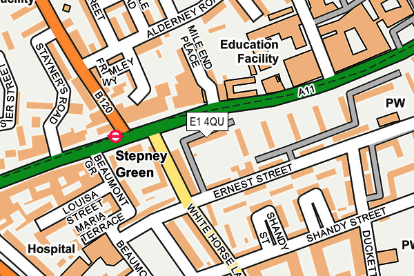 E1 4QU map - OS OpenMap – Local (Ordnance Survey)