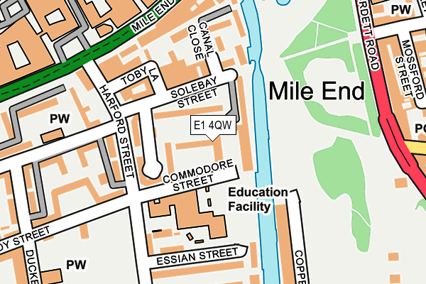 E1 4QW map - OS OpenMap – Local (Ordnance Survey)